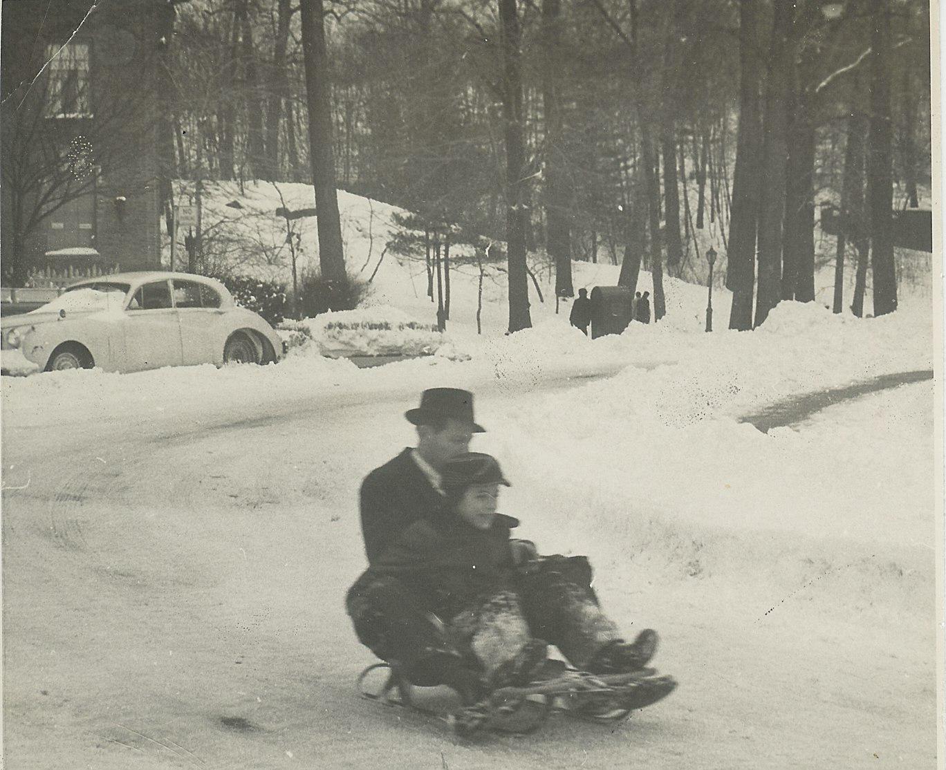 Dad and me sledding